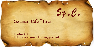 Szima Célia névjegykártya
